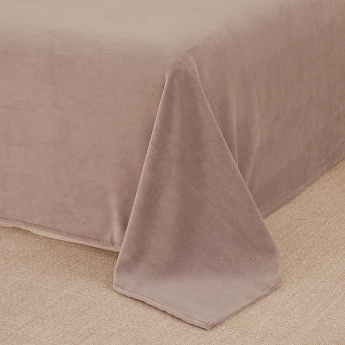 91家纺网 家纺一手货源 找家纺 棉乐町 2025新款纯色牛奶绒床单素色床单跨境外贸直播爆款 碳咖色