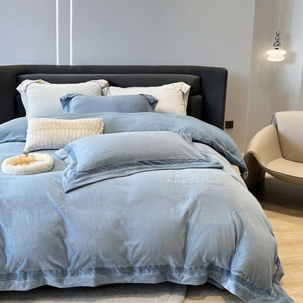 91家纺网 家纺一手货源 找家纺 （总）时亿家居 2024新款金太阳260g雪融绒四件套-悦色