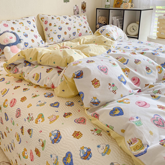 91家纺网 家纺一手货源 找家纺 羽爱家纺 2025全棉13372新疆棉花床盖四件套 糖果派对