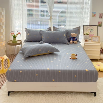 春雨家居 2024新款全棉喷气印花系列单床笠 星月