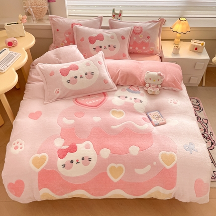 91家纺网 家纺一手货源 找家纺 （总）川悦生活 2024新款大版雪花绒四件套-风格二