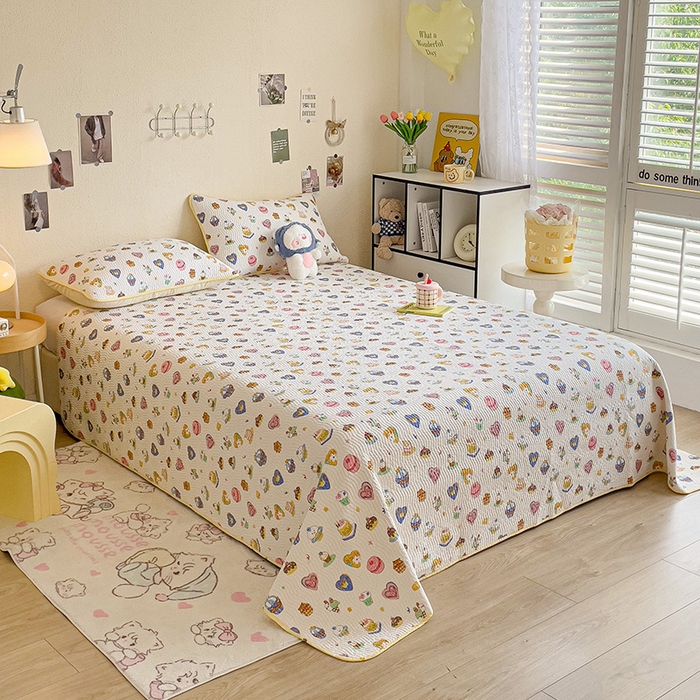 91家纺网 家纺一手货源 找家纺 羽爱家纺 2025全棉13372新疆棉花床盖三件套 糖果派对