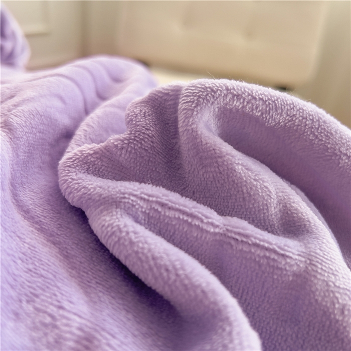 91家纺网 家纺一手货源 找家纺 十个点家纺 2024新款牛奶绒夹棉床盖三件套-唯美系列 唯美-樱紫