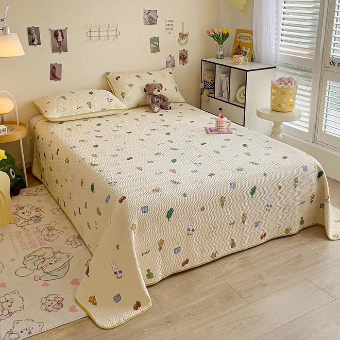 91家纺网 家纺一手货源 找家纺 羽爱家纺 2025全棉13372新疆棉花床盖三件套 小兔萝莉