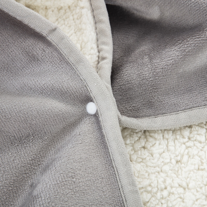 91家纺网 家纺一手货源 找家纺 美伦美焕 2024新款牛奶绒羊羔绒披肩毯 灰色