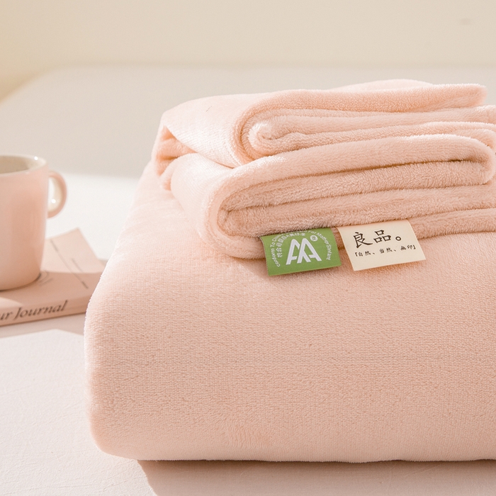 91家纺网 家纺一手货源 找家纺 棉乐町 2025新款纯色牛奶绒床单素色床单跨境外贸直播爆款 绯玉色