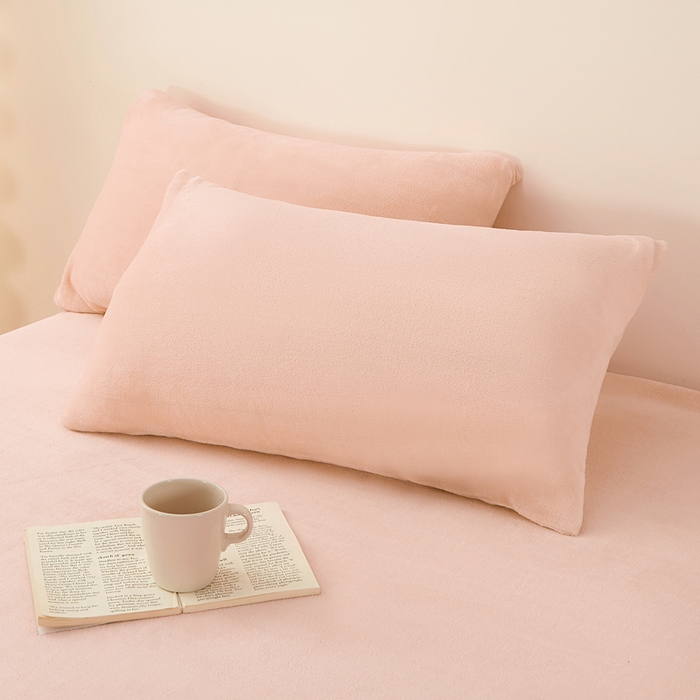 91家纺网 家纺一手货源 找家纺 棉乐町 2025新款纯色牛奶绒床单素色床单跨境外贸直播爆款 绯玉色