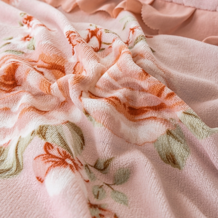 91家纺网 家纺一手货源 找家纺 美莱家纺 2024直播热款加厚秋冬牛奶绒床盖单件床罩床盖四件套 一枝独秀