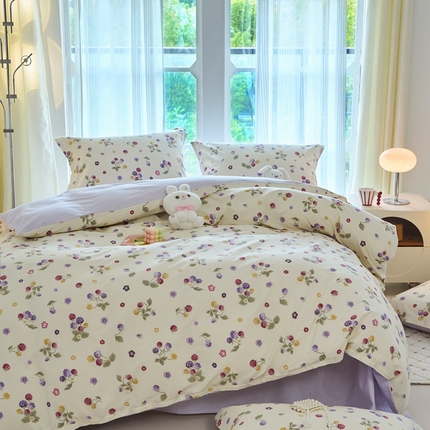 91家纺网 家纺一手货源 找家纺 （总）珂博家纺 2024新款轻柔感全棉印花单品四件套系列-单床单单床笠