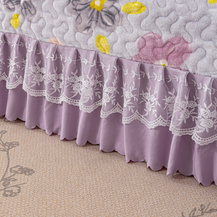 91家纺网 家纺一手货源 找家纺 美莱家纺 2024直播热款加厚秋冬牛奶绒床盖单件床罩床盖四件套 夏花