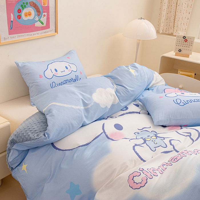 91家纺网 家纺一手货源 找家纺 睡棉坊 2024新款库洛米正版带标可拆洗冬被A版全棉13070B版豆豆绒单被套绒被子 云朵玉桂狗