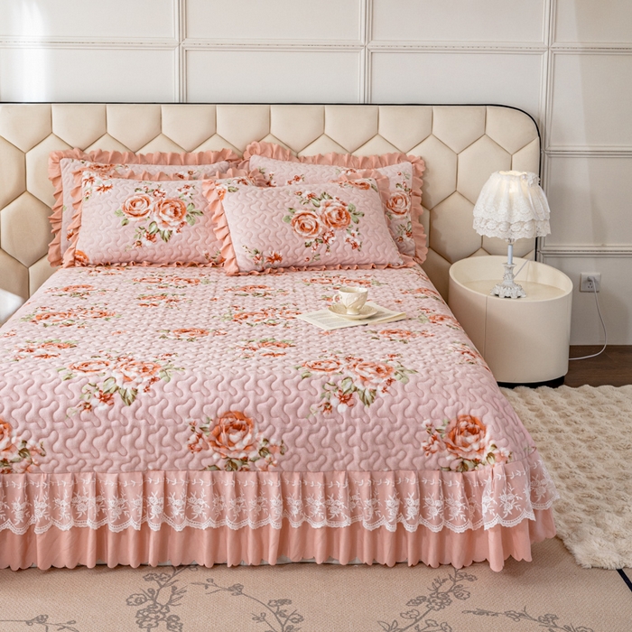 91家纺网 家纺一手货源 找家纺 美莱家纺 2024直播热款加厚秋冬牛奶绒床盖单件床罩床盖四件套 一枝独秀