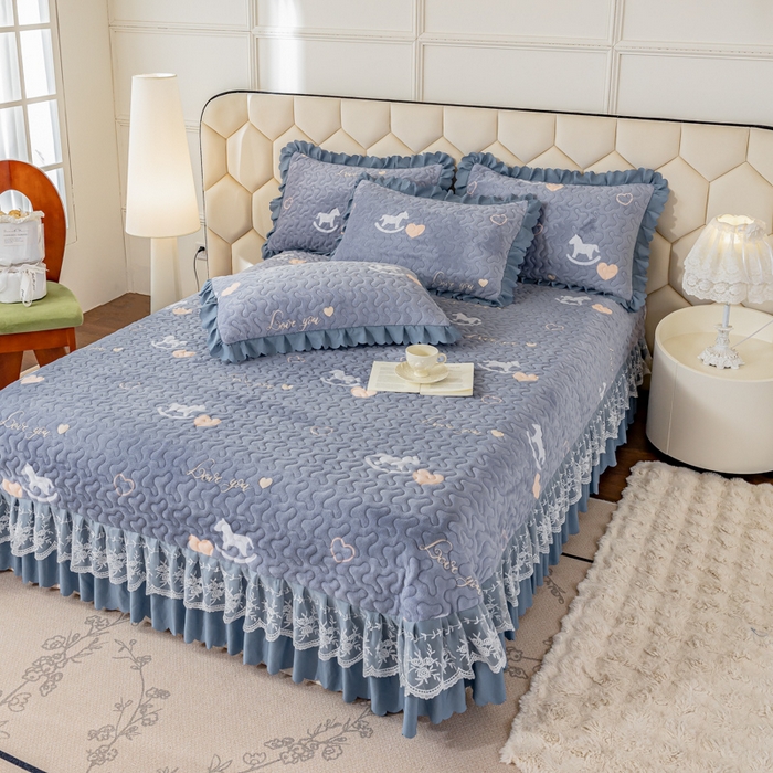 91家纺网 家纺一手货源 找家纺 美莱家纺 2024直播热款加厚秋冬牛奶绒床盖单件床罩床盖四件套 梦想明天