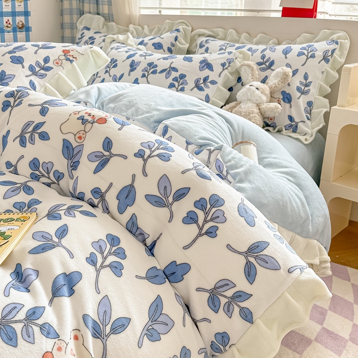 91家纺网 家纺一手货源 找家纺 典曼家纺 2024新款A类韩版牛奶绒四件套 快乐熊