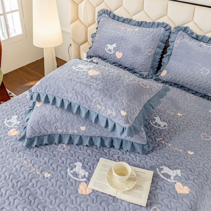 91家纺网 家纺一手货源 找家纺 美莱家纺 2024直播热款加厚秋冬牛奶绒床盖单件床罩床盖四件套 梦想明天