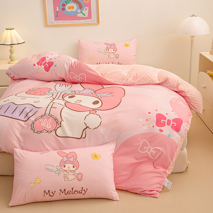 91家纺网 家纺一手货源 找家纺 （总）睡棉坊 2024新款库洛米正版带标可拆洗冬被A版全棉13070B版豆豆绒单被套绒被子