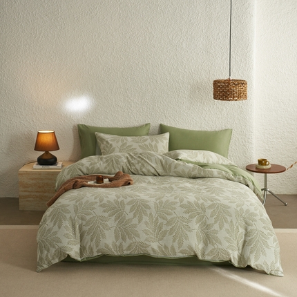 91家纺网 家纺一手货源 找家纺 （总）慕尚家纺 2025新款磨毛提花双层纱四件套