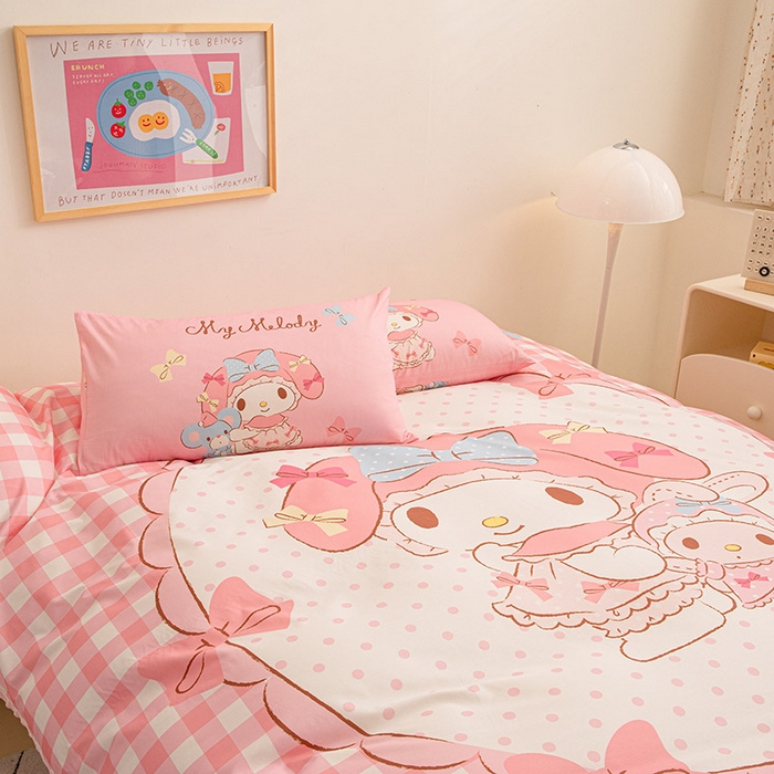 91家纺网 家纺一手货源 找家纺 睡棉坊 2024新款库洛米正版带标可拆洗冬被A版全棉13070B版豆豆绒单被套绒被子 玩偶美乐蒂