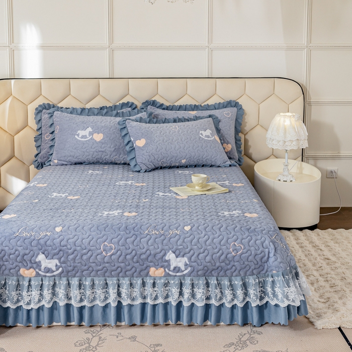 91家纺网 家纺一手货源 找家纺 美莱家纺 2024直播热款加厚秋冬牛奶绒床盖单件床罩床盖四件套 梦想明天