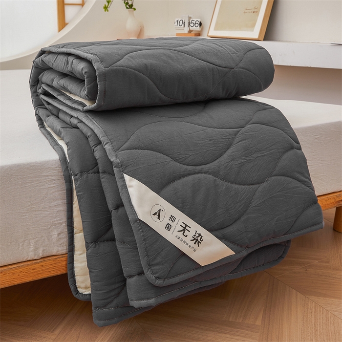 91家纺网 家纺一手货源 找家纺 3C 新款A类无染全棉抑菌棉花夹棉床护垫 无染-星辰灰