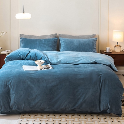 91家纺网 家纺一手货源 找家纺 （总）ONE TWO ONE 121 新品【婴儿绒双拼四件套】2024毛毯被子四件套单件床单被套床笠珊瑚绒牛奶绒冬被法兰绒兔毛绒