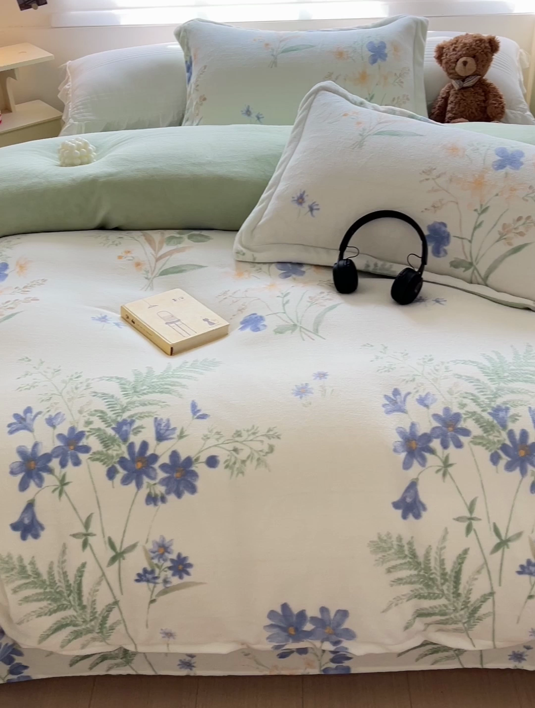 91家纺网 家纺一手货源 找家纺 乐童家纺 2024新款跑量款牛奶绒床裙四件套 茗兰