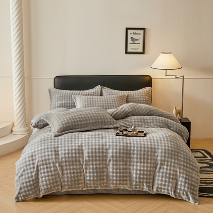 91家纺网 家纺一手货源 找家纺 （总）怡源梦 2024新款牛奶泡泡绒四件套