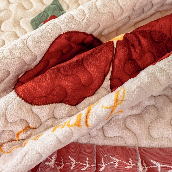 91家纺网 家纺一手货源 找家纺 美莱家纺 2024直播热款加厚秋冬牛奶绒床盖单件床罩床盖四件套 蝴蝶结