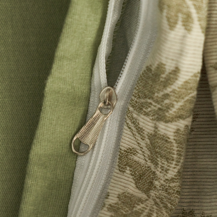 91家纺网 家纺一手货源 找家纺 慕尚家纺 2025新款磨毛提花双层纱四件套 清雅绿