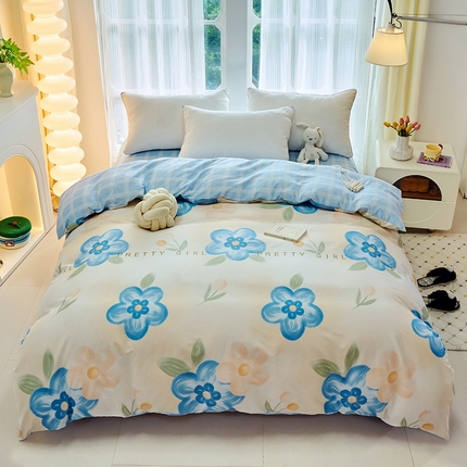 91家纺网 家纺一手货源 找家纺 （总）珂博家纺 2024新款轻柔感全棉印花单全棉被套