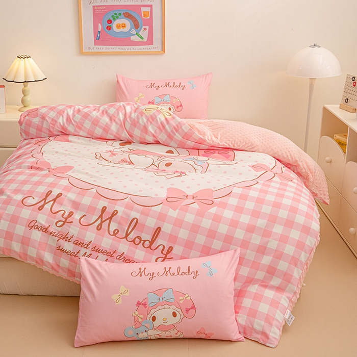 91家纺网 家纺一手货源 找家纺 睡棉坊 2024新款库洛米正版带标可拆洗冬被A版全棉13070B版豆豆绒单被套绒被子 玩偶美乐蒂