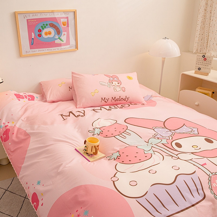 91家纺网 家纺一手货源 找家纺 睡棉坊 2024新款库洛米正版带标可拆洗冬被A版全棉13070B版豆豆绒单被套绒被子 蛋糕美乐蒂