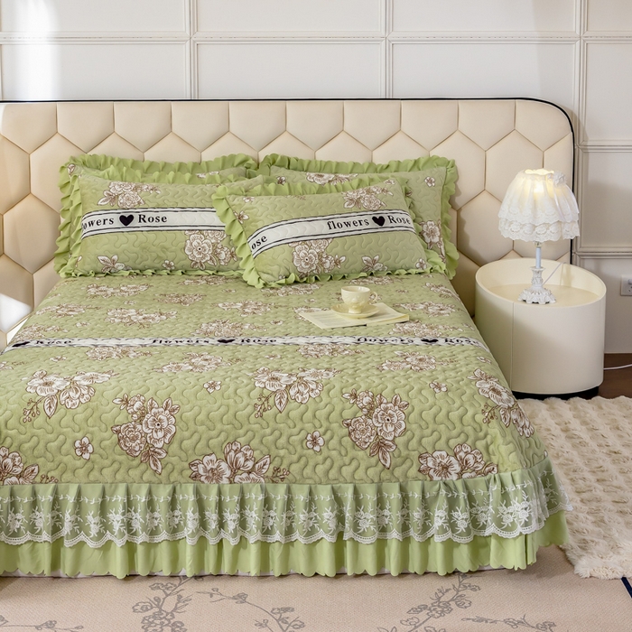 91家纺网 家纺一手货源 找家纺 美莱家纺 2024直播热款加厚秋冬牛奶绒床盖单件床罩床盖四件套 绿野仙踪