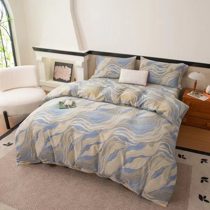 双层纱家居 2024新款双层纱四件套 水墨米兰