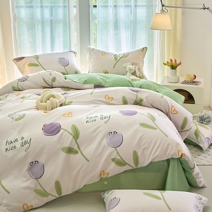 91家纺网 家纺一手货源 找家纺 （总）珂博家纺 2024新款轻柔感全棉印花单品四件套系列-单床单单床笠