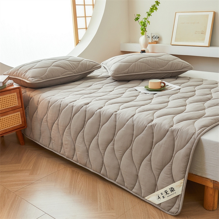 91家纺网 家纺一手货源 找家纺 3C 新款A类无染全棉抑菌棉花夹棉床护垫 无染-岩石灰