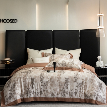 91家纺网 家纺一手货源 找家纺 初拾 2024新款60s天丝棉磨毛数码印花四件套 丁达尔