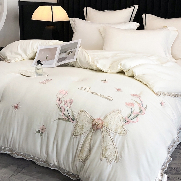 91家纺网 家纺一手货源 找家纺 （总）宅家居 2024新款法式刺绣手工立体钉珠款蚕蛹蛋白冬被芯-花仙子