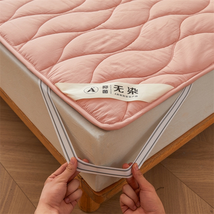 91家纺网 家纺一手货源 找家纺 3C 新款A类无染全棉抑菌棉花夹棉床护垫 无染-凤仙粉