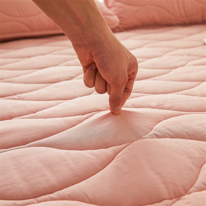 91家纺网 家纺一手货源 找家纺 3C 新款A类无染全棉抑菌棉花夹棉床护垫 无染-凤仙粉