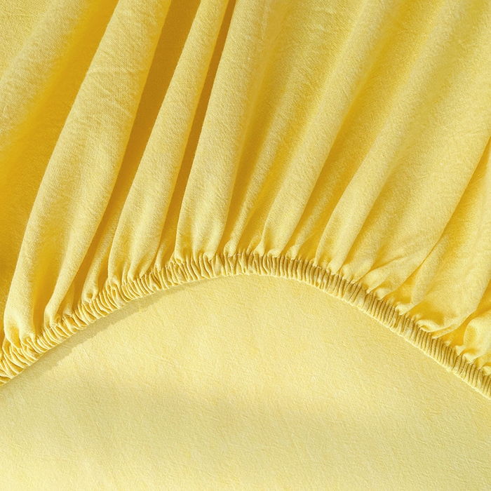 91家纺网 家纺一手货源 找家纺 3C 2024新款全棉色织水洗棉可爱毛巾绣床笠 闪闪星-黄