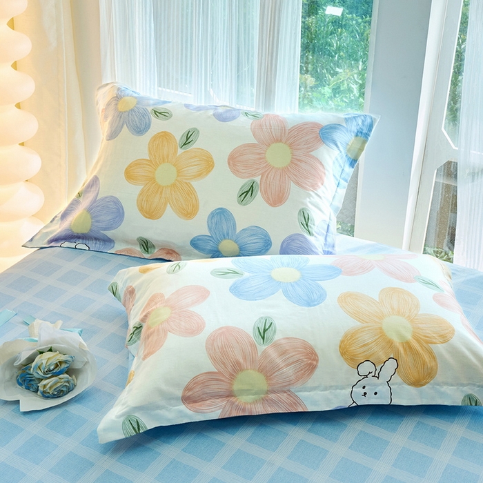 91家纺网 家纺一手货源 找家纺 珂博家纺 2024新款轻柔感全棉印花纯棉四件套花海争名