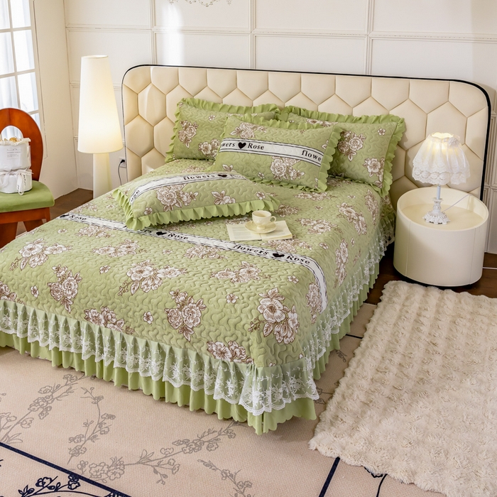 91家纺网 家纺一手货源 找家纺 美莱家纺 2024直播热款加厚秋冬牛奶绒床盖单件床罩床盖四件套 绿野仙踪