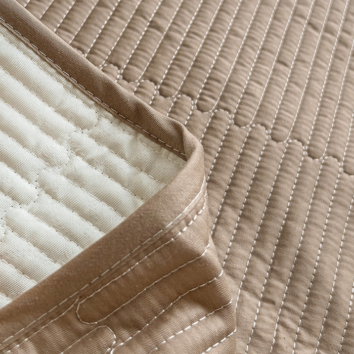 91家纺网 家纺一手货源 找家纺 羽爱2024新款A类全棉纯色榻榻米床盖咖啡色