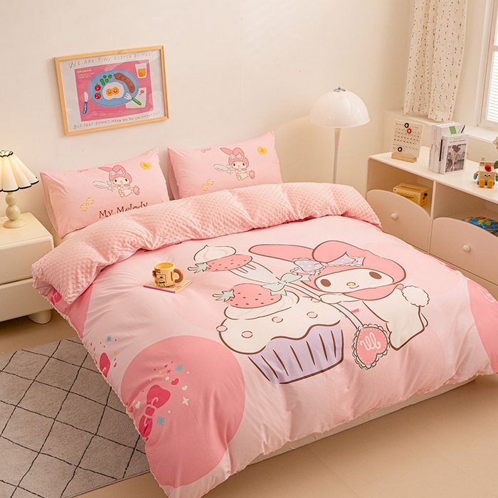 91家纺网 家纺一手货源 找家纺 （总）睡棉坊 2024新款库洛米正版带标可拆洗冬被A版全棉13070B版豆豆绒单被套绒被子