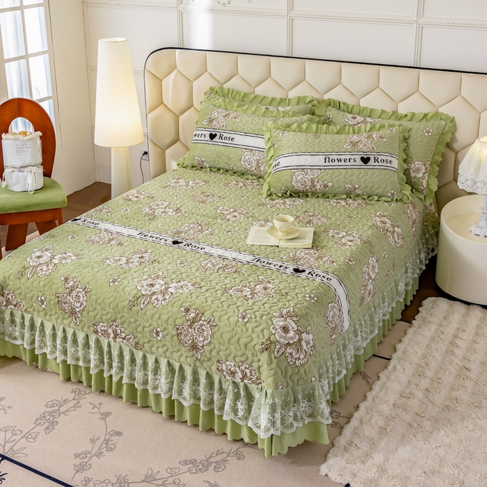 91家纺网 家纺一手货源 找家纺 美莱家纺 2024直播热款加厚秋冬牛奶绒床盖单件床罩床盖四件套 绿野仙踪