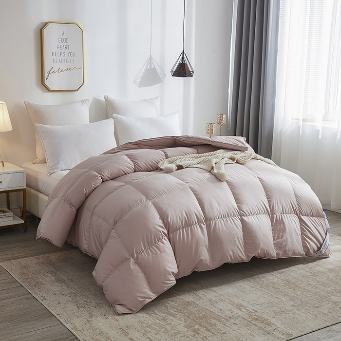 91家纺网 家纺一手货源 找家纺 （总）颐羽达 100支贡缎全棉鹅绒被被壳 纯色自充绒羽绒被半成品被套批发