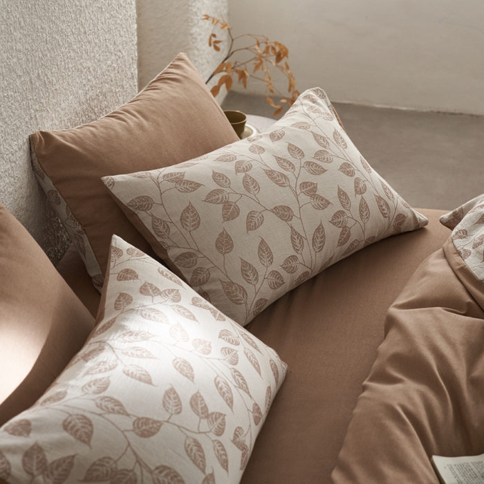 91家纺网 家纺一手货源 找家纺 慕尚家纺 2025新款磨毛提花双层纱四件套 叶韵咖