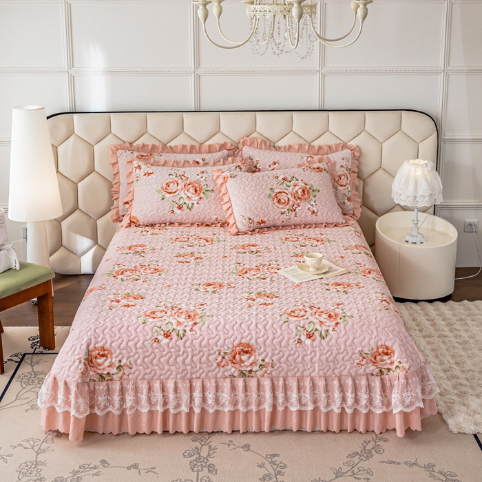 91家纺网 家纺一手货源 找家纺 美莱家纺 2024直播热款加厚秋冬牛奶绒床盖单件床罩床盖四件套 一枝独秀