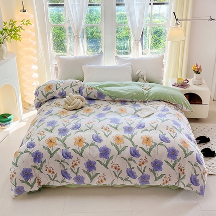 91家纺网 家纺一手货源 找家纺 （总）珂博家纺 2024新款轻柔感全棉印花单全棉被套